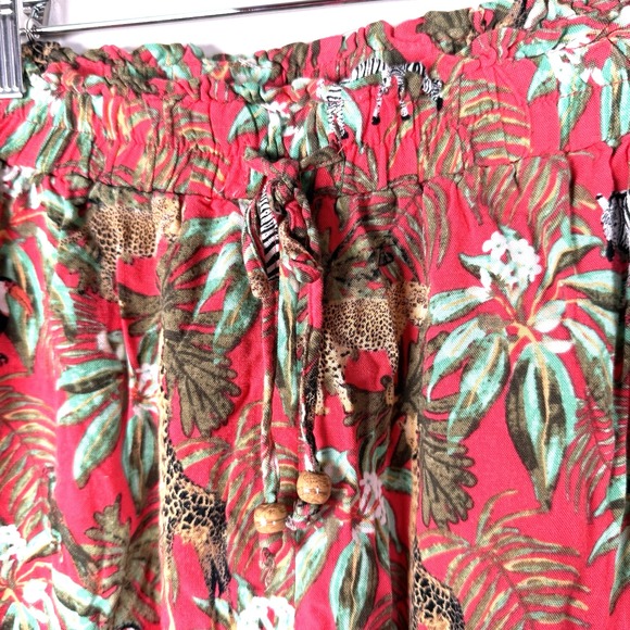 Jane & Delancey Pants XL‎ High Rise Wide Leg Jungle Tropical Flowy Resort NEW - Picture 2 of 10